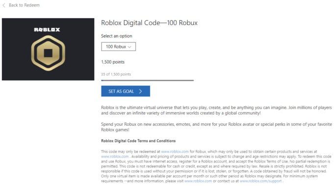 How to Claim 100 Robux From Microsoft Rewards