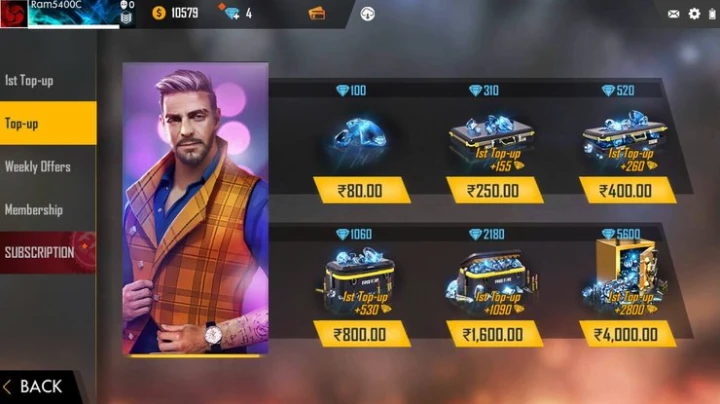 Free Fire 10 rupees offer top up