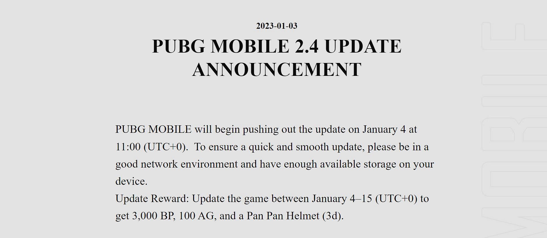 You will receive free rewards after downloading PUBG Mobile 2.4 update (Image via Krafton)