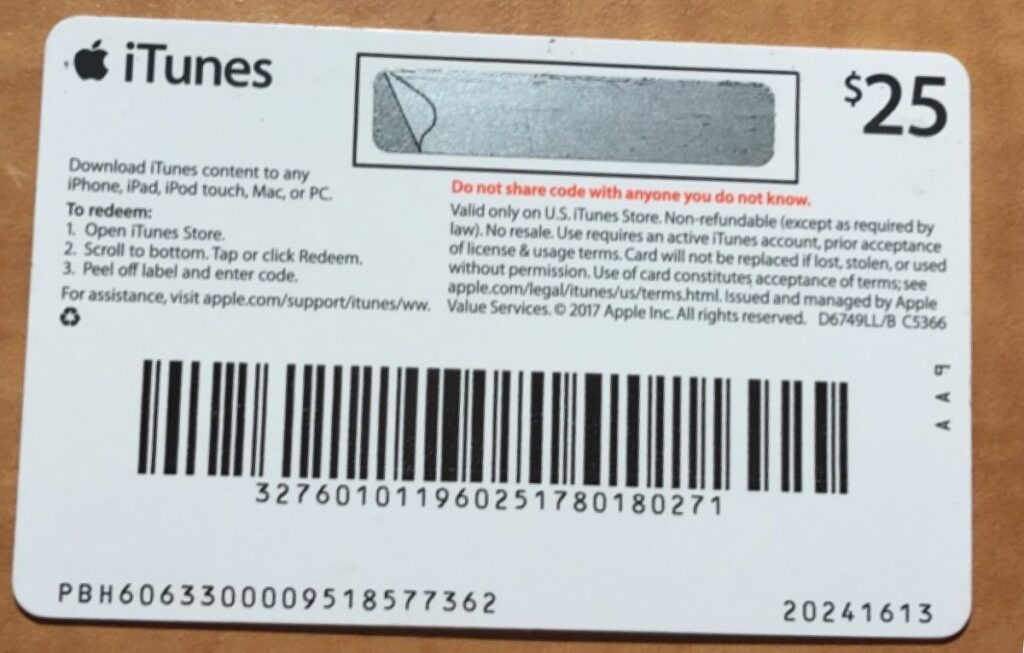 Apple Gift Card Code