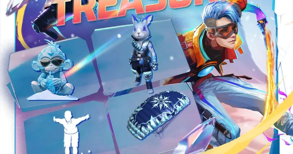 Free Fire MAX: Get Free Frost Monkey, Icy Hop, Celebration Schuss, and Iceflake Parachute