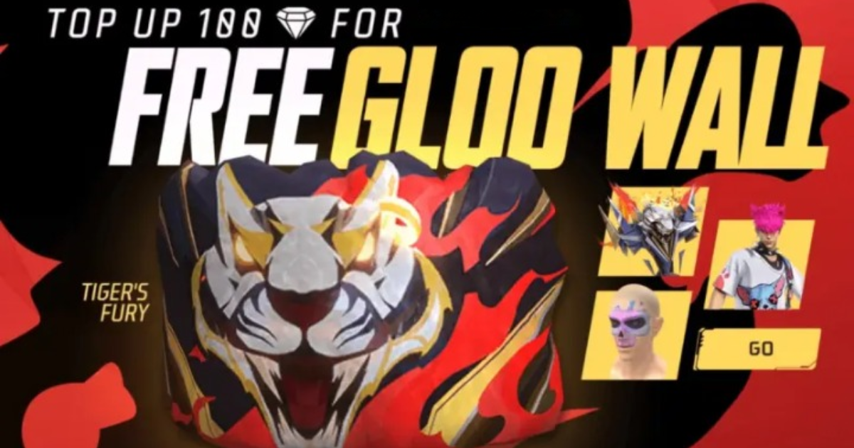 Free Fire MAX: How to Get free Tiger’s Fury Gloo wall from the latest Top-Up Event