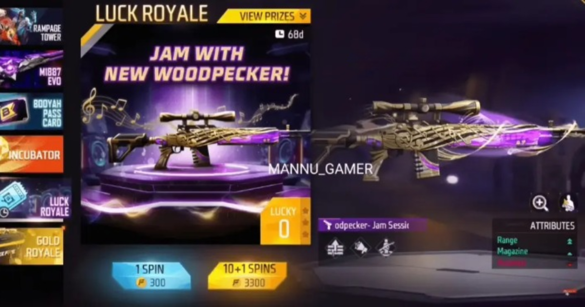 Free Fire Weapon Royale Gun Skins for January 2024: Woodpecker Jam Sessions & More