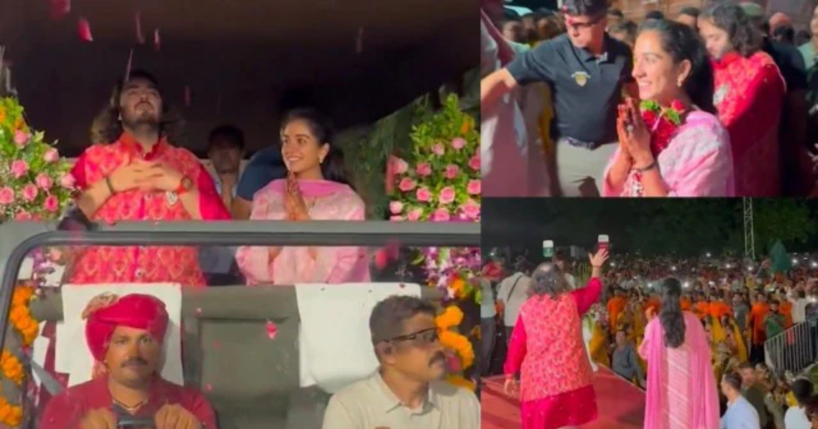 WATCH Ambani Bahu Radhika Merchant Greets Jamnagar People With Folded