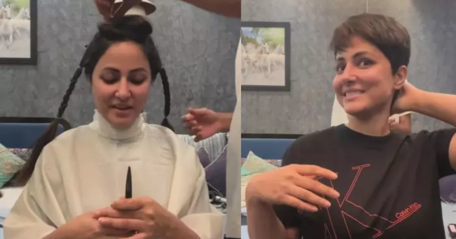 WATCH Hina Khan Bravely Cuts Her Hair Amid Cancer Battle