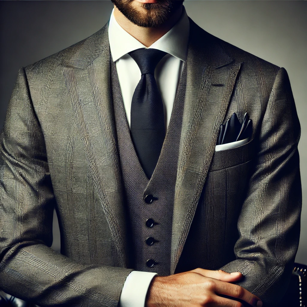 DALL·E 2024 12 30 19.49.35 A luxurious and professional About Us themed image focusing on the upper body of a business executive in a tailored suit and elegant tie similar to t