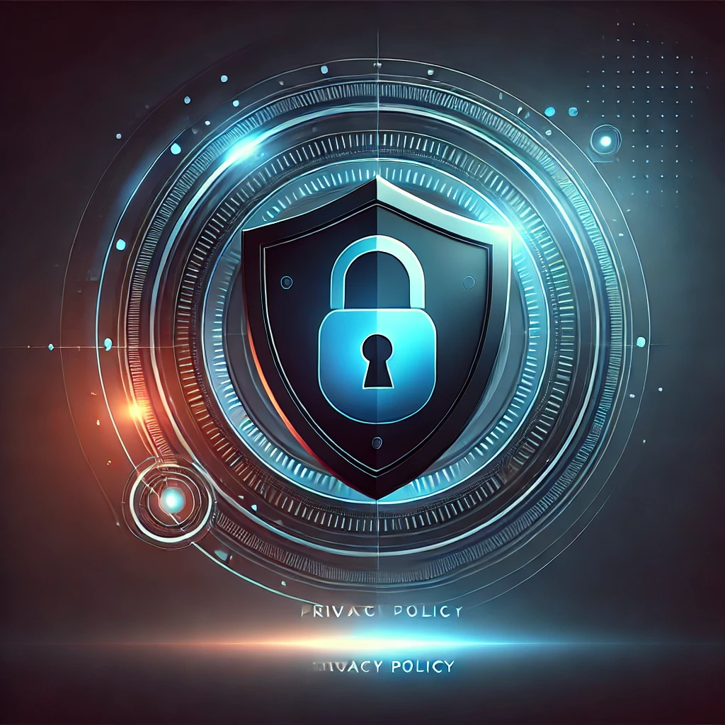 DALL·E 2024 12 30 20.19.24 A professional and elegant image representing Privacy Policy with a similar color tone to the uploaded reference. The design features a dark blue an
